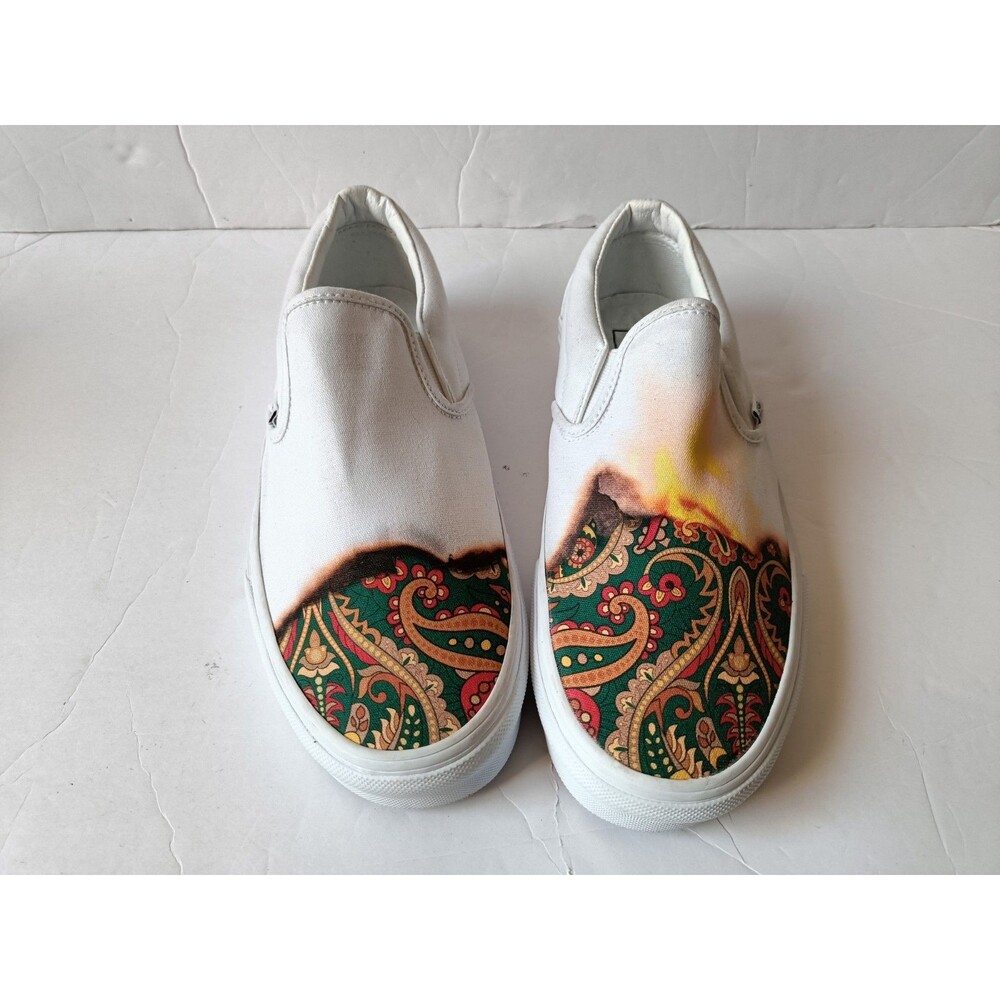 VANS Classic Slip On Big Reveal Shoes Unisex Men’s 7.5 Women’s 9 White Sneakers - Picture 2 of 10